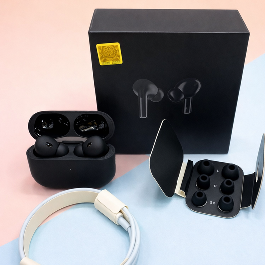 Pro 2 Wireless Earbuds (Black) – Premium Sound | Complete Box Pack & All Accessories Included