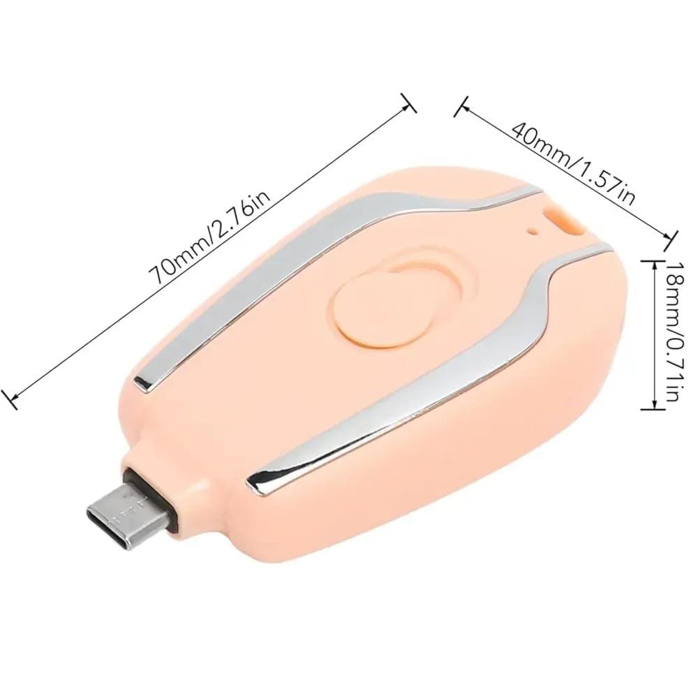 USB-C Mini Keychain Power Bank – Fast Charging Portable Backup Battery (Black) m