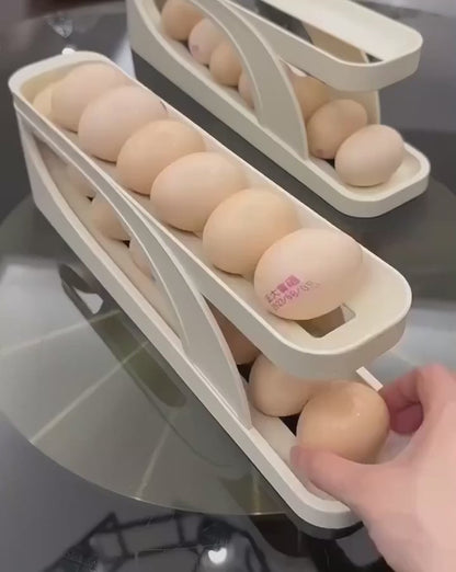 15 Egg Storage Box Rolling Design Space Saving PP Refrigerator Organizer Multi Layer Egg Holder| Random Colour