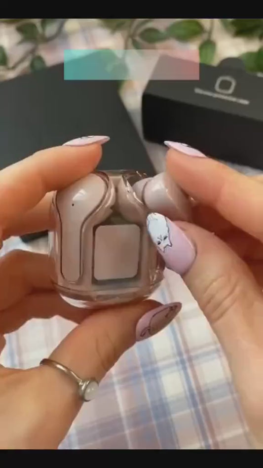 Air 31 Wireless Earbuds – Transparent Design with LED Digital Display (Random Color)